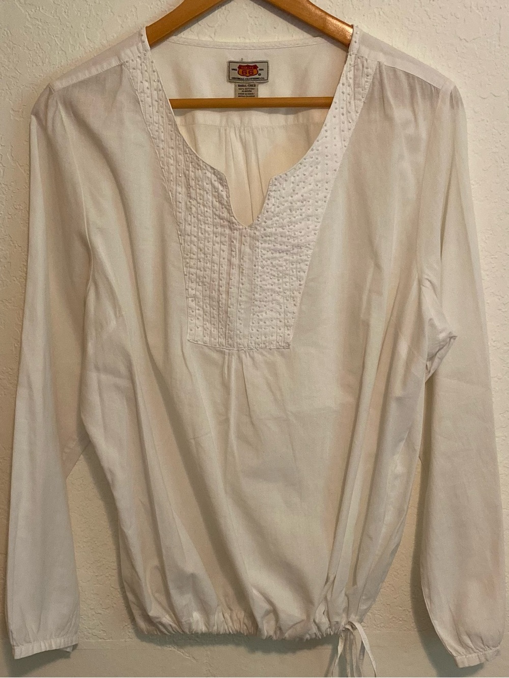 Route 66 Vintage Bohemian/Peasant Blouse with Beaded Details Women’s S